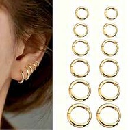 8mm/10mm/12mm/14mm/16mm/18mm Round Stainless Steel Small Hoop Earrings Unisex Studs Men's Pendant