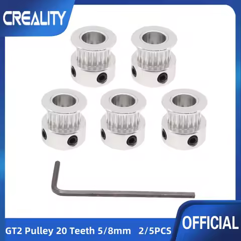 2/5 PCS GT2 Pulley 20 Teeth 5mm Bore 6mm Width 20T Timing Belt Pulley Wheel Aluminum for 3D Printer