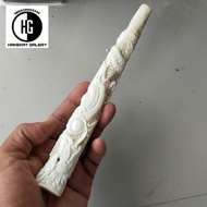 pipa once klokotan tulang iga duyung ukir naga D75