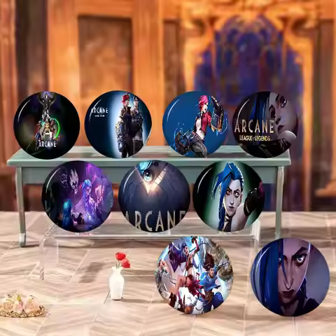 A-Arcane L-League of L-Legends Anime Button Pin Handmade Brooch for Clothes Cartoon Badge Backpack D