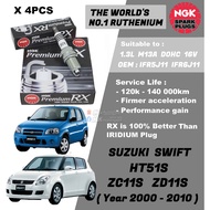 NGK Premium RX Spark Plug - Suzuki Swift HT51S (2/2000-11/2004) ZC11S ZD11S (11/2004-9/2010) 1.3L M13A (heat range 6)