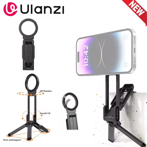 Ulanzi MA38 Mobile Phone Photography Stand Selfie Stick Double Magnetic Overhead Tripod for Samsung 