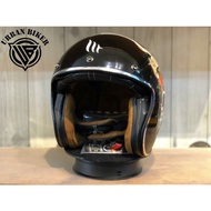 MT HELMET LE MANS/LE MAN/LE MENS/LE MEN 2 SV SKULL & ROSES A1 GLOSS RED CLASSIC VINTAGE HELMET