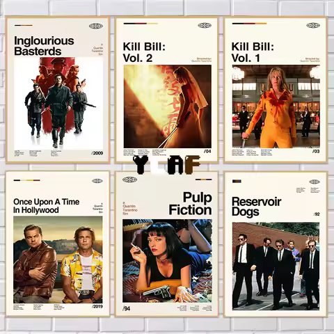 Minimalist Movie Kill Bill Pulp Fiction Poster Canvas Printing Quentin Tarantino Classic Movie Wall 