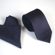 Men's blue/red/black polka dot tie 7cm The Dimple Accessories ST47