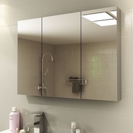 Mirror Cabinet Stainless Steel Bathroom Mirror Cabinet Wall Mounted Bathroom Hanging Mirror With Shelf Storage Dressing Mirror (BI)