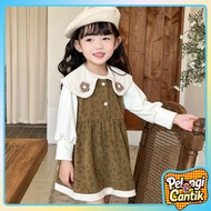 Uisa 6 Months - 4 Years Imported Baby Girl Floral Dress 3D Flower Decoration Long Sleeve Girls' Dres