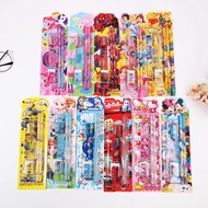 ⭐✏️📏🏫 5PCS Stationary Gifts Set Children Day Birthday Goodie Bag Hello Kitty Frozen McQueen Peppa Pig Pony Doraemon