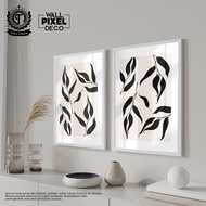 Frame Daun Abstrak Minimalist – Hiasan Rumah Moden Gaya Muji IKEA Untuk Deko Rumah