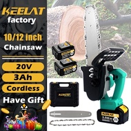 keelat Cordless Mini Chainsaw Battery Electric Portable Chainsaw Garden Pruning Tree Pokok Chain Saw Tree Cutter Mesin
