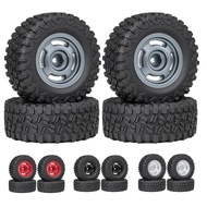 4pcs 65mm 1.3" Metal Beadlock Wheel Tire Set For 1/18 1/24 RC Crawler Car TRX4M SCX24 AX24 FCX24 Upg