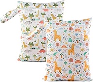 FYting Wetbag, Pack of 2 Wetbags, Nursery Large Swimming Bag, Wet Bag, Reusable, Waterproof, with Zi