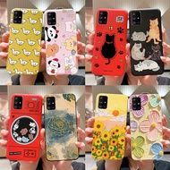 For Samsung Galaxy A71 5G Case Soft Silicone Shockproof Matte Bumper Lovely Cartoon Flower Painted C