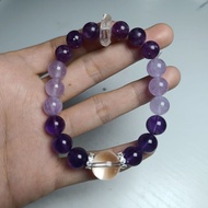 Natural Nine-Purple Ignition Bracelet Brazilian Amethyst Dream Lavender Amethyst Amethyst Amethyst Big Mi White Crystal Full Oil Shining Raw Ore Mine Recruiting Noble People Fortune Year
