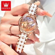 OLEVS Jam Tangan Perempuan Original Waterproof Imported Quartz Butterfly Luminous Fashion Luxury Wat