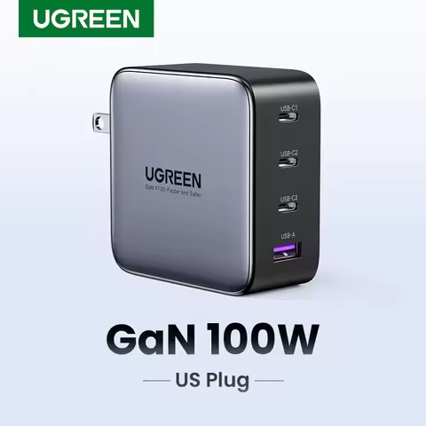 【US Plug】UGREEN 100W GaN Charger USB C Charger QC4.0 3.0 Quick Charge For Macbook Laptop Tablet PD F