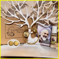 ➢ ➮ ➳ Blessed Saint Padre Pio Necklace & Bangle Bracelet Set (Original PVD 18k Italy Gold)