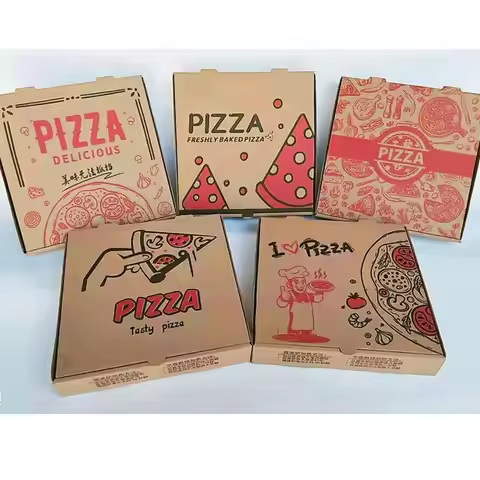 One Time Thickened Pizza Box Food Fruit Printing 6/7/8/9/10/12 Inch Pizza Boxes Cowhide Corrugated P
