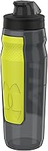 Under Armour 32oz Playmaker Squeeze Water Bottle, Sanitary Cap Cover, High Flow Push/Pull Nozzle, Non-Slip Grip, Finger Loop Carry, Fits Bike Holder, Cycling, Gym, Hiking, All Sports