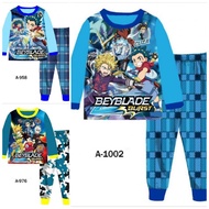 BEYBLADE Ailubee Pyjamas / Sleepwear CottonBoy Long Sleeves Kids A1043 976 958 ( Baju Tidur Budak Le