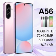 A56 Brand New Smartphone 4G/5G Network 6.7-inch Large Screen Memory 16GB+1TB  Battery 8000mAh Androi