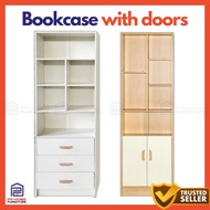 (𝗣𝗣 𝗛𝗢𝗠𝗘 𝗙𝘂𝗿𝗻𝗶𝘁𝘂𝗿𝗲) Bookshelf with door/drawer, almari buku, H195x63x30cm(M2,3) SKU:9355