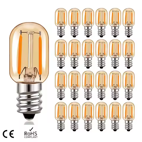 Vintage Edison LED Light Bulb T22 1W Warm white 2200K E12 220V Dimmable Light Bulb E14 Amber Glass F