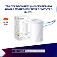 TP-LINK DECO BE65 (1-PACK) BE11000 WHOLE HOME MESH WIFI 7 UNIT (TRI-BAND)