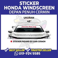 HONDA WINDSCREEN PENUH CERMIN/STICKER CERMIN KERETA