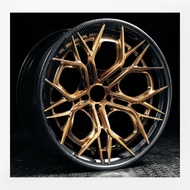 Carbon Fiber Passenger Car Wheels 18 19 20 21 22 Inch 2 Piece 5x112 5x120 5x114.3 Forged Alloy Wheel