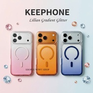 KEEPHONE Lillian Glitter MagneticCase for iPhone 17 Pro Max, high-end shockproof fashion