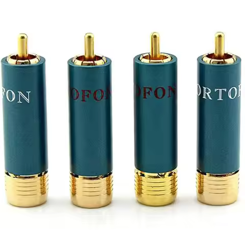 hifi 4pcs/lot Gold-plated HIFI RCA Plug Hi-end Ortofon Reference 8NX RCA Connectors