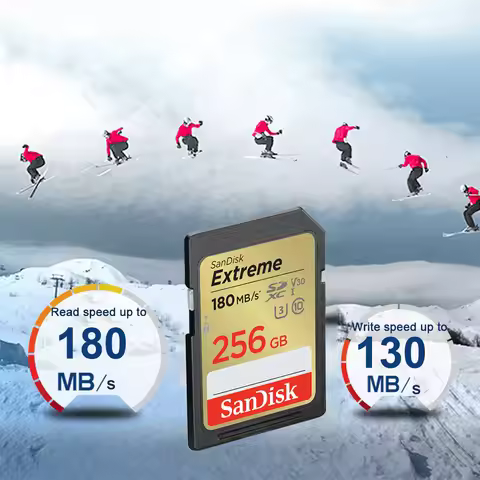 SanDisk Memory Card Extreme SD Card 4K UHD 32GB SDHC 64GB 128GB 256GB SDXC C10 U3 V30 up to 180M/s F