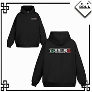 DDLL, unisex racing biker Hoodie 1N23456 men's and women's cotton flannel Menswear Long Sleeve