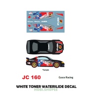 JC160 - CUSCO RACING DECALS Hotwheels 1:64 diecast custom white toner waterslide decals