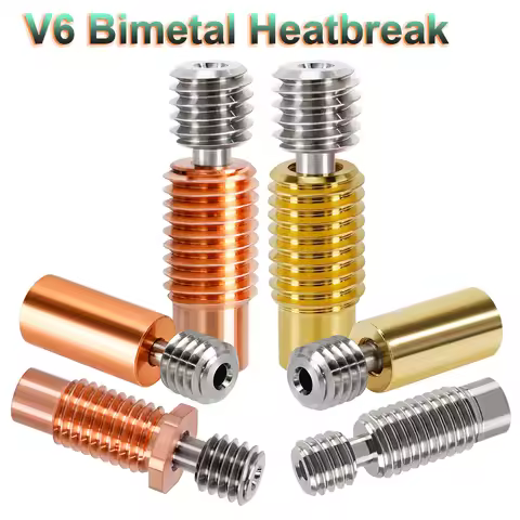 2pcs E3D V6 Heatbreak Bimetal Copper Titanium Alloy V6 Throats 3D Printer Parts Volcano Hotend Throa