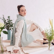 【輕奢】Irene純潔百合蕾絲刺繡純羊絨Cashmere圍巾