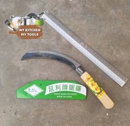 Stainless Steel Sabit with Wooden Handle/Pisau Pelepah Pisang Padi Camping  Handle/Banana Curved Kni