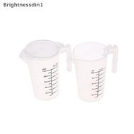 [Brightnessdin] 100/250/500ML  Measuring Cups Jug Clear Baking Kitchen Flour Water with cover Sc Bq