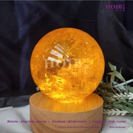 HOJB High Grade Brazilian Natural Citrine Prosperity Feng Shui Crystal Ball 82mm 聚寳軒优质天然巴西黄水晶招财聚财风水水