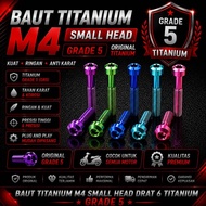Titanium Bolt Small Head m4 (6 Thread) Grade 5 Titanium Material Ti-6Al-4V