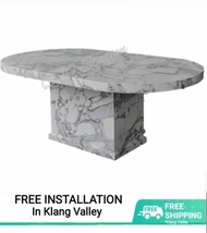 Q 10 - Rectangular Marble Dining Table / Oval Shape Marble Dining Table / 6 Seater Marble Dining Tab