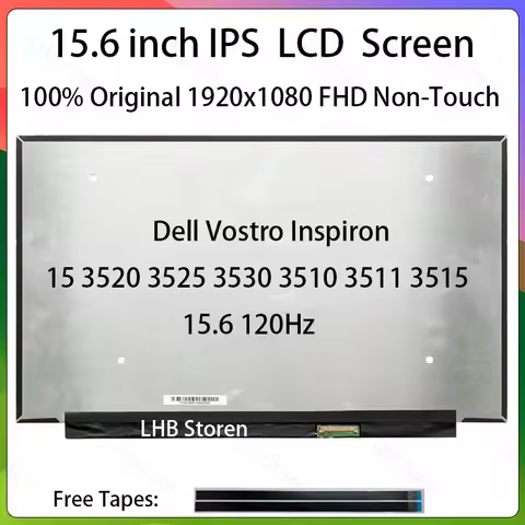 15.6 Inch 120Hz Laptop LCD Screen for Dell Vostro Inspiron 15 3520 3525 3530 3510 3511 3515 Display 
