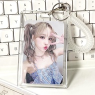 Access Control Card Cover Acrylic Transparent Double Card Protection Cover Elastic Keychain ID Card Bus Meal Card Work Card