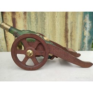 Vintage Wooden Cannon Wine Bottle Holder With Empty Napoleon Cognac Camus Bottle