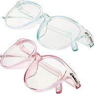 ORFOFE 2pcs Plain Mirror 0% Glasses Circle Glasses Blue Light Glasses Men Anti-blue Light Eyewear Ro