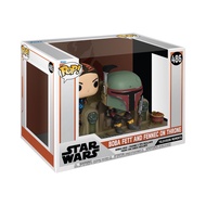 Pop! Star Wars Moment: The Mandalorian - Boba Fett and Fennec on Throne