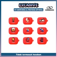MERAH [KD] Case K20i Red Silicone Jibitz Character Luffi Sofcase Protective Hedset Premium