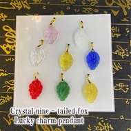 Crystal nine - tailed fox lucky pendant
