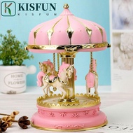 KISFUN Carousel Music Box, Colorful Cute Carousel Ornaments, Elegant Girly Heart Handmade Carousel C
